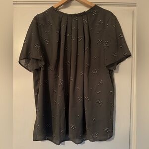 High neck short sleeve top